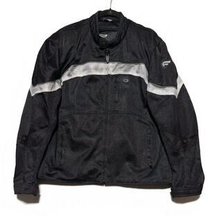 Fulmer Mens Mesh Motorcycle Jacket with Armor Black 2XL Breathable Riding